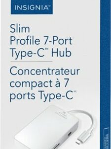 Insignia™ - 7-Port Type-C Hub with Gigabit Ethernet Adapter - White