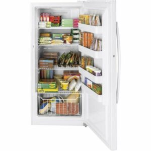 GE - 14.1 Cu. Ft. Frost-Free Upright Freezer - White