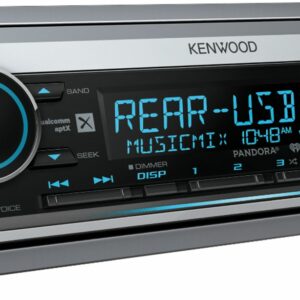 Kenwood - Geek Squad Certified Refurbished In-Dash CD/DM Receiver - Built-in Bluetooth - Satellite Radio with Detachable Faceplate - Silver/Black