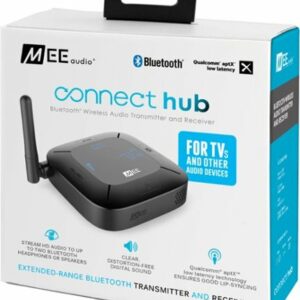 MEE audio - Connect Hub TV Bluetooth Audio Transmitter and Receiver for Headphones and Speakers - Black