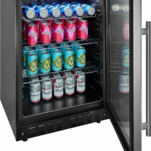 Insignia™ - 165-Can Built-In Beverage Cooler - Stainless Steel