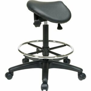 WorkSmart - Backless Stool with Saddle Seat - Black