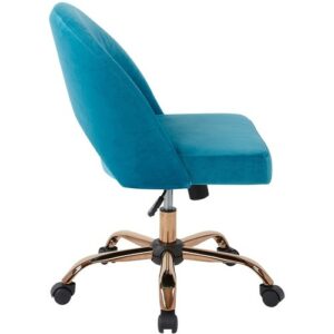 AveSix - Lula Home Office Plush Fabric Chair - Blue