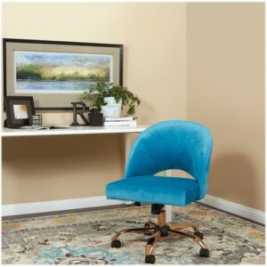 AveSix - Lula Home Office Plush Fabric Chair - Blue