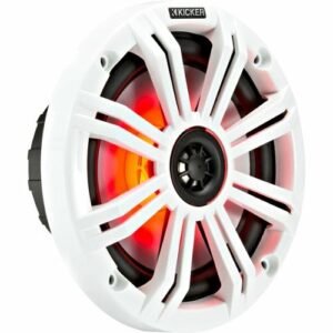 KICKER - KM Series 6-1/2" 2-Way Marine Speakers with Polypropylene Cones Pair - Charcoal And White