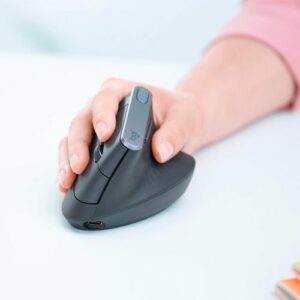 Logitech - MX Vertical Advanced Wireless Optical Ergonomic Mouse with USB and Bluetooth Connection - Graphite