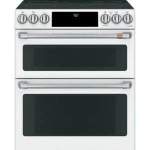 Café - 6.7 Cu. Ft. Slide-In Double Oven Electric True Convection Range with Built-In Wi-Fi, Customizable - Matte White