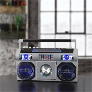 Studebaker - Bluetooth Boombox with FM Radio, CD Player, 10 watts RMS - Silver