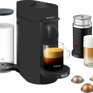 Nespresso - Vertuo Plus Deluxe Coffee and Espresso Maker by De'Longhi with Aeroccino Milk Frother - Matte Black