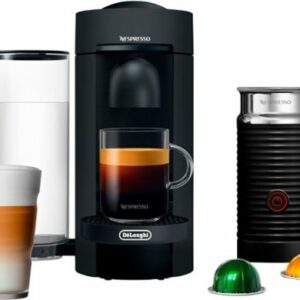 Nespresso - Vertuo Plus Deluxe Coffee and Espresso Maker by De'Longhi with Aeroccino Milk Frother - Matte Black