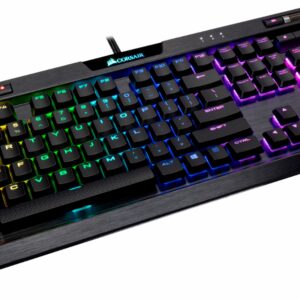 CORSAIR - K70 RGB MK.2 LOW PROFILE RAPIDFIRE Full-size Wired Mechanical Cherry MX LOW PROFILE Speed Switch Gaming Keyboard - Black