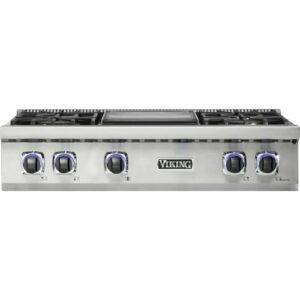 Viking - Built-in 7 Series Gas 36"W Sealed Burner Rangetop-LP - Stainless Steel