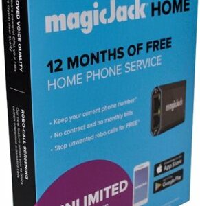 MagicJack - HOME VoIP Telephone Adapter with 12 Months of Service - Black