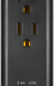 Insignia™ - 2-Outlet/2-USB Power Strip - Black