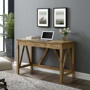 Walker Edison - Rustic Farmhouse A-Frame Computer Desk - Barnwood