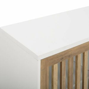 Walker Edison - 36" Sliding Slat Door Accent Console - White