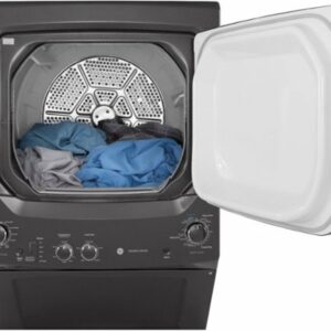 GE - 3.8 Cu. Ft. Top Load Washer and 5.9 Cu. Ft. Gas Dryer Laundry Center - Diamond Gray