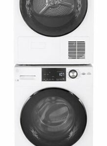 GE - 2.4 Cu. Ft. High Efficiency Stackable Front Load Washer with Steam and Sanitize - White