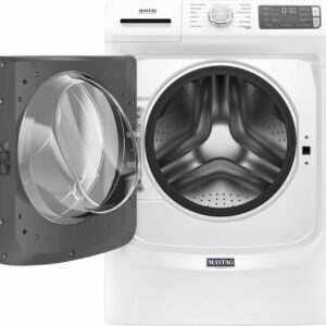 Maytag - 4.8 Cu. Ft. High Efficiency Stackable Front Load Washer with Steam and Fresh Hold - White