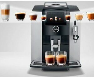 Jura - S8 Automatic Coffee Machine with One Touch Espresso and Cappuccino - Moonlight Silver