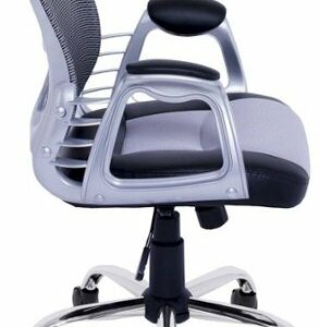 CorLiving - Workspace 5-Pointed Star Leatherette and Mesh Office Chair - Gray/Black