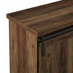 Walker Edison - Modern Farmhouse Sliding Door Buffet - Rustic Oak