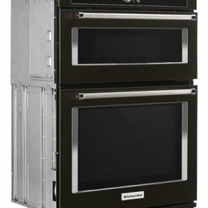 KitchenAid - Smart Oven+ 30" Single Electric Convection Wall Oven with Built-In Microwave - Black Stainless Steel