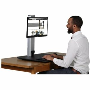 Victor - Electric Height Adjustable Standing Desk Riser Workstation - Black, Aluminum