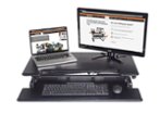 Victor - Height Adjustable Compact Standing Desk Riser with Keyboard Tray - Gray, Black