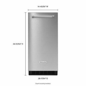 KitchenAid - 15" 22.8-Lb. Freestanding Icemaker - Stainless Steel