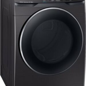 Samsung - 7.5 Cu. Ft. Stackable Smart Electric Dryer with Steam and Sensor Dry - Black Stainless Steel