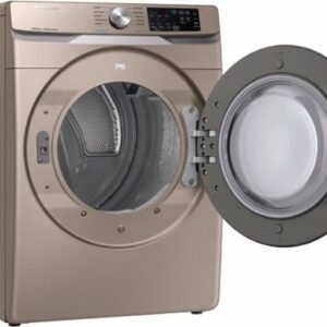 Samsung - 7.5 Cu. Ft. Stackable Electric Dryer with Steam and Sensor Dry - Champagne