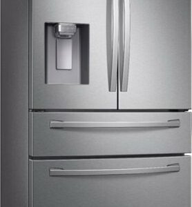 Samsung - 28  cu. ft. 4-Door French Door Smart Refrigerator with FlexZone Drawer - Stainless Steel