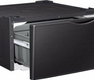 Samsung - Washer/Dryer Laundry Pedestal with Storage Drawer - Brushed Black