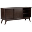 Simpli Home - Draper Mid Century TV Cabinet for Most TVs Up to 66" - Medium Auburn Brown