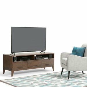 Simpli Home - Harper TV Cabinet for Most TVs Up to 66" - Walnut Brown