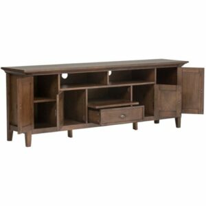 Simpli Home - Redmond Solid Wood 72 inch Wide Transitional TV Media Stand For TVs up to 80 inches - Rustic Natural Aged Brown