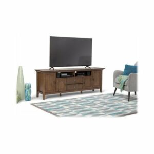 Simpli Home - Redmond Solid Wood 72 inch Wide Transitional TV Media Stand For TVs up to 80 inches - Rustic Natural Aged Brown