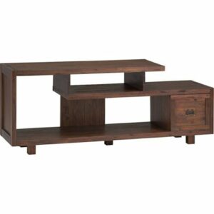 Simpli Home - Monroe TV Cabinet for Most TVs Up to 66" - Distressed Charcoal Brown