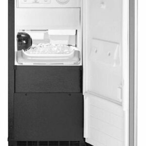 Whirlpool - 15" 50-Lb. Freestanding Icemaker - Stainless Steel