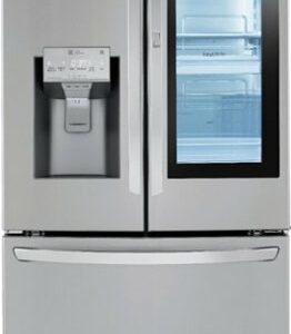 LG - 23.5 Cu. Ft. French Door-in-Door Counter-Depth Smart Refrigerator with Craft Ice - Stainless Steel