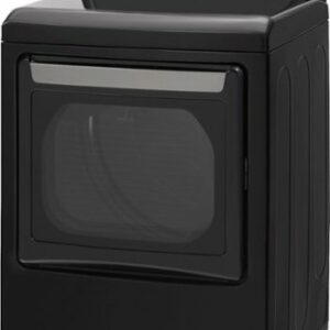 LG - 7.3 Cu. Ft. Smart Electric Dryer with Steam and Sensor Dry - Black Steel