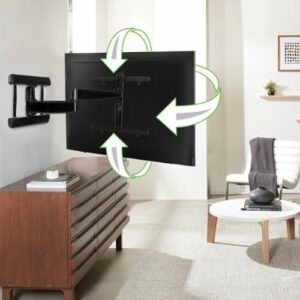 SANUS Elite - Advanced Full-Motion TV Wall Mount for Most 42"-90" TVs up to 125 lbs - Tilts, Swivels, and Extends up to 28" From Wall - Black Brushed Metal