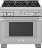 Thermador - ProGrand 5.7 Cu. Ft.  Freestanding Gas Convection Range with Self-Cleaning and 6 Burners - Stainless Steel