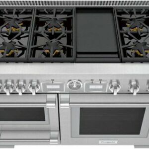 Thermador - ProGrand 5.5 Cu. Ft. Freestanding Double Oven Dual Fuel Convection Range with Wifi - Stainless Steel