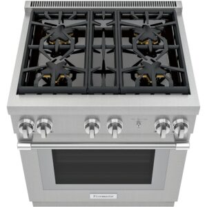 Thermador - ProHarmony 4.4 Cu. Ft. Freestanding Dual Fuel Convection Range with Self-Cleaning and 4 Star Burners - Stainless Steel