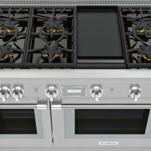 Thermador - ProHarmony 6.6 Cu. Ft. Freestanding Double Oven Gas Convection Range – Liquid Propane Convertible - Stainless Steel