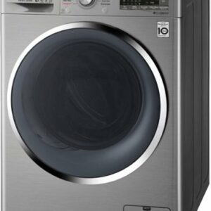 LG - 2.3 Cu. Ft. High-Efficiency Smart Front-Load Washer and Electric Dryer Combo with Steam and 6Motion Technology - Graphite Steel