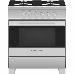 Fisher & Paykel - 3.5 Cu. Ft. Freestanding Gas Convection Range - Brushed Stainless Steel/Black Glass