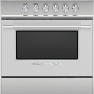 Fisher & Paykel - Classic Series 3.5 Cu. Ft. Freestanding Gas True Convection Range - Brushed Stainless Steel/Black Glass